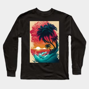 Sunset Palm Long Sleeve T-Shirt